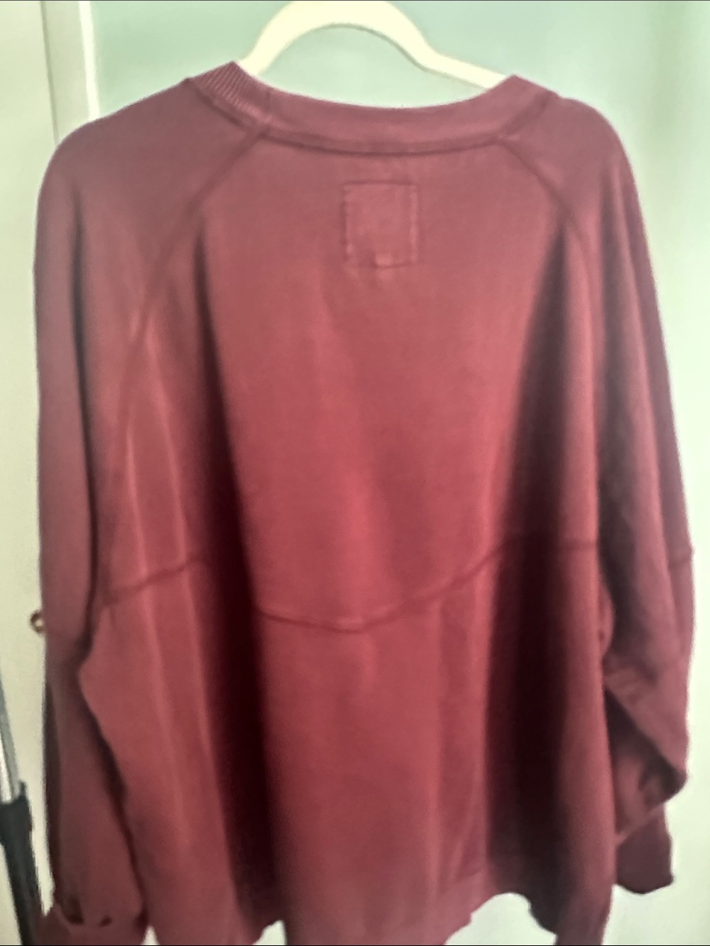 aerie Oversized Crewneck Sweater - Burgundy - Picture 4 of 5
